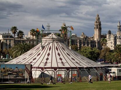 La carpa del Circ Raluy, al Moll de la Fusta de Barcelona.