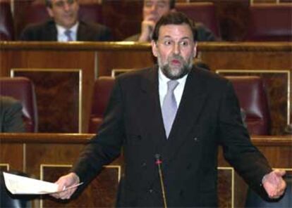 Mariano Rajoy, durante su intervención en la sesión de control al Gobierno de hoy.