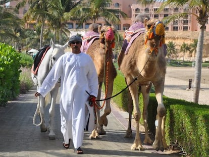 Los hoteles tienen playa privada, donde es posible pasear a caballo o en camello.