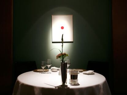 Una de las mesas del restaurante Osteria Francescana, en Módena (Italia),