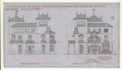 Planos originales del Palacio de la Trinidad firmados por el arquitecto Luis Alemany.