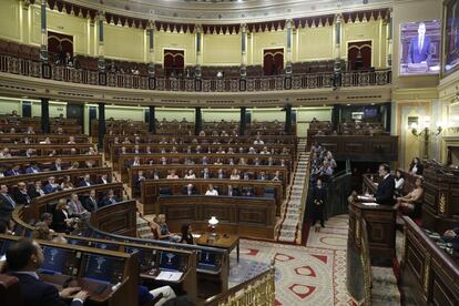 El Congreso de los Diputados ha guardado un minuto de silencio antes de comenzar el pleno extraordinario.