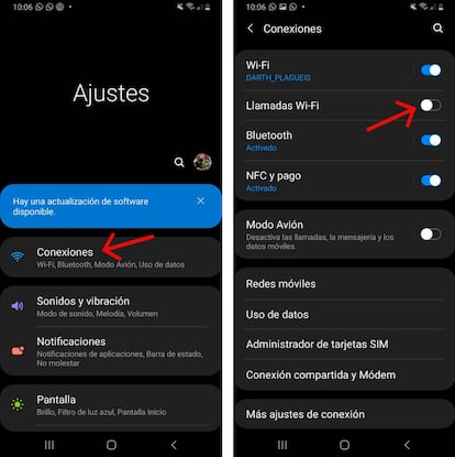 Llamadas wifi en Android.