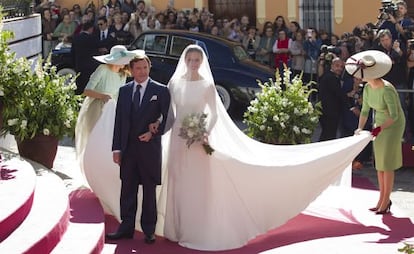 Eva Gonz&aacute;lez, el d&iacute;a de su boda con Cayetano Rivera en Mairena del Alcor, Sevilla.