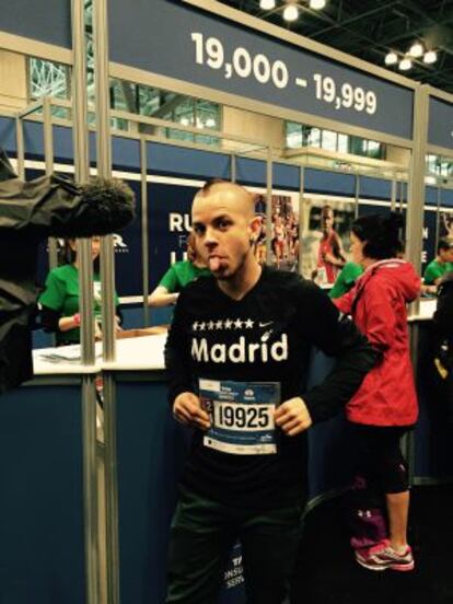 DiverXo chef David Muñoz at the New York Marathon.