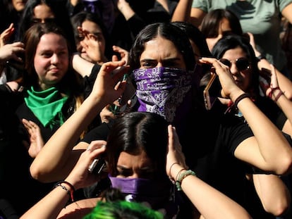 Manifestación en defensa de los derechos de las mujeres en Guadalajara, México. 