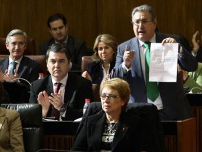 Juan Ignacio Zoido, este jueves en el Parlamento.