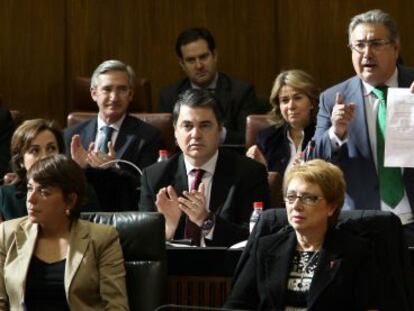 Juan Ignacio Zoido, este jueves en el Parlamento.