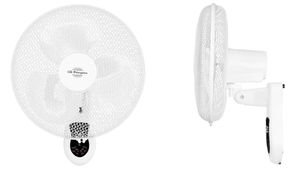 Ventilador de pared con control remoto.