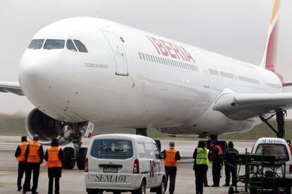 Un avión de la aerolínea española Iberia.