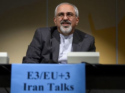 El ministro de Exteriores iran&iacute;, Mohamad Zarif, el mi&eacute;rcoles en Ginebra.