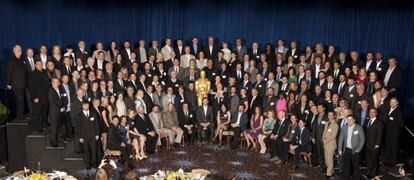 Los candidatos a los premios Oscar en el almuerzo celebrado ayer en Los Ángeles.