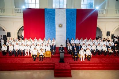 Javier Milei encabez el acto de egreso de las tres fuerzas en el Colegio Militar, el 17 de diciembre de 2024.