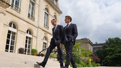 Friedrich Merz y Emmanuel Macron, este miércoles en París.