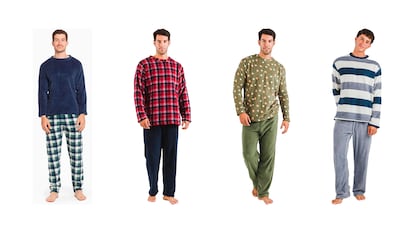 Pijama de invierno sobre fondo blanco.