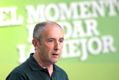 Josu Erkoreka, portavoz del PNV en el Congreso, durante su comparecencia ayer en Bilbao.