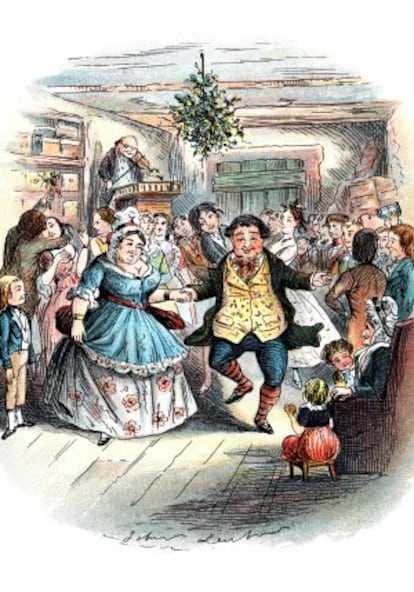 Ilustración de los Cuentos de navidad, de Dickens.