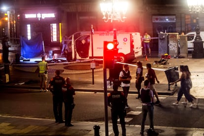 Imagen de la furgoneta del atentado ocurrido en 2017 en las Ramblas de Barcelona.