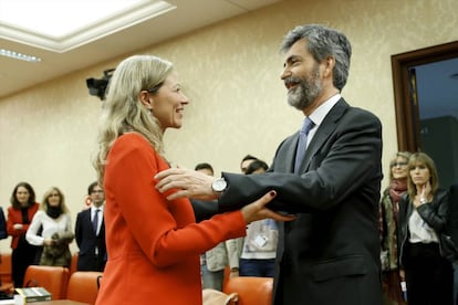 Carlos Lesmes, presidente del Consejo General del Poder Judicial y Victoria Rosell.