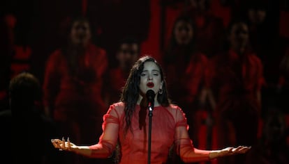 La cantante Rosalia, el pasado febrero en Sevilla durante la gala de entrega de los Premios Goya.