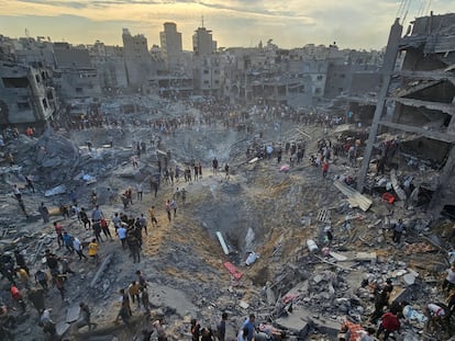 Restos del campo de refugiados de Jabalia, en el norte de la Franja de Gaza.