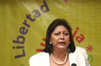En la imagen, la magistrada de la Corte Suprema de Justicia de Nicaragua, Alba Luz Ramos. EFE/Archivo