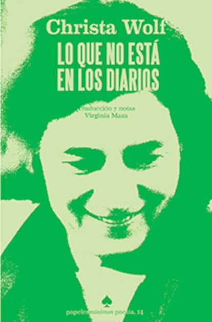 Portada de 'Lo que no está en los diarios', de Christa Wolf. EDITORIAL PAPELES MÍNIMOS