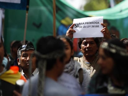 Protesto de indígenas em Buenos Aires