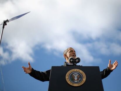 Barack Obama durante un acto electoral en New Hampshire.