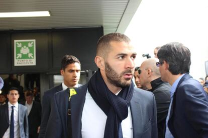 El delantero franc&eacute;s Karim Benzema este martes en Roma.