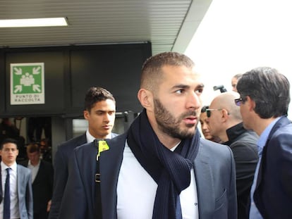 El delantero franc&eacute;s Karim Benzema este martes en Roma.