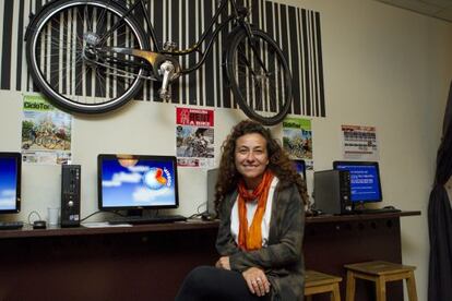 Beatriz de Gilorano, ayer, en el albergue de Barcelona donde pasará unos días.