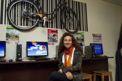 Beatriz de Gilorano, ayer, en el albergue de Barcelona donde pasar&aacute; unos d&iacute;as.