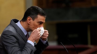 El presidente del Gobierno, Pedro Sánchez, en el Congreso.