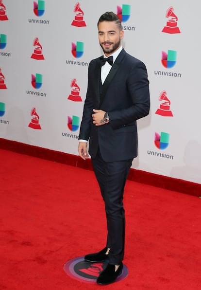 El cantante Maluma, en los premios celebrados la noche de este jueves en Las Vegas.