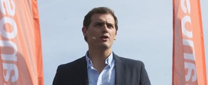 Albert Rivera durant un acte de Ciutadans a Madrid.