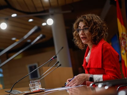 La ministra de Hacienda, María Jesús Montero, comparece este jueves para presentar los datos de cierre de ejecución presupuestaria 2022, en Madrid.