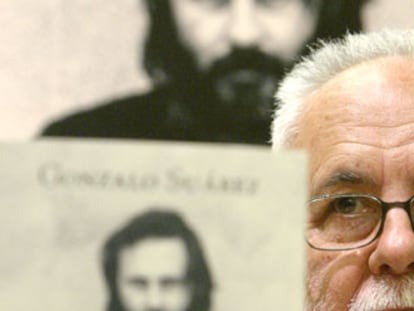 Gonzalo Suárez, durante la presentación en Madrid de su nuevo libro, 'El hombre que soñaba demasiado'.