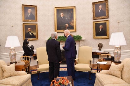 AMLO y Joe Biden en la Casa Blanca