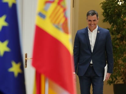 El presidente del Gobierno, Pedro Sánchez, durante la presentación del Informe de rendición de cuentas del Gobierno de España el 29 de julio de 2022.