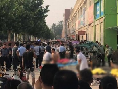 Escenario de la explosi&oacute;n, en una guarder&iacute;a en la ciudad de Xuzhou.