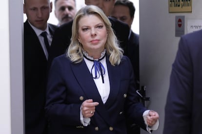 Sara Netanyahu, wife of Israeli Prime Minister Benjamin Netanyahu, attends a hearing at the Magistrate's Court in Rishon LeZion, Israel, on Jan. 23, 2023.