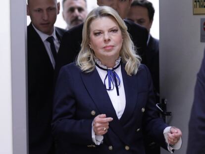 Sara Netanyahu, wife of Israeli Prime Minister Benjamin Netanyahu, attends a hearing at the Magistrate's Court in Rishon LeZion, Israel, on Jan. 23, 2023.