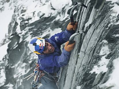 David Lamba, escalando em Stubai (Áustria) em 2018.