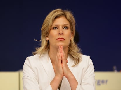 Silvana Koch-Mehrin, durante una conferencia en el Parlamento Europeo.