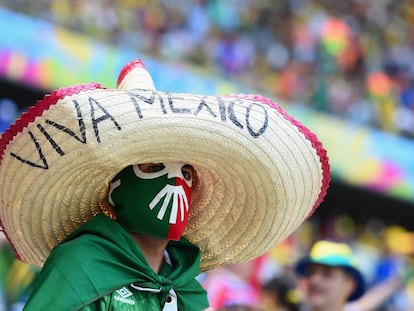 Un aficionado mexicano durante el Mundial de Brasil.