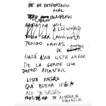 "¿Quién no ha tenido un mal día, odiando a todo el mundo y pagando parte de sus frustraciones pensando en alguien en concreto? A lo mejor tú no pero yo sí, pero después me siento peor pensando así… Pero lo sigo haciendo…¡¡lista negra!!"