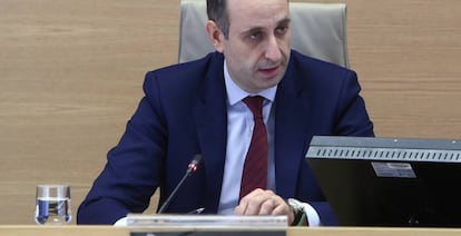 Jaime Ponce, director del FROB, en la Comision de Investigacion sobre la crisis financiera en Espa&ntilde;a, en el Congreso de los Diputados.