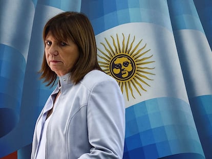 Patricia Bullrich, durante una rueda de prensa en Buenos Aires (Argentina), el pasado 25 de octubre.