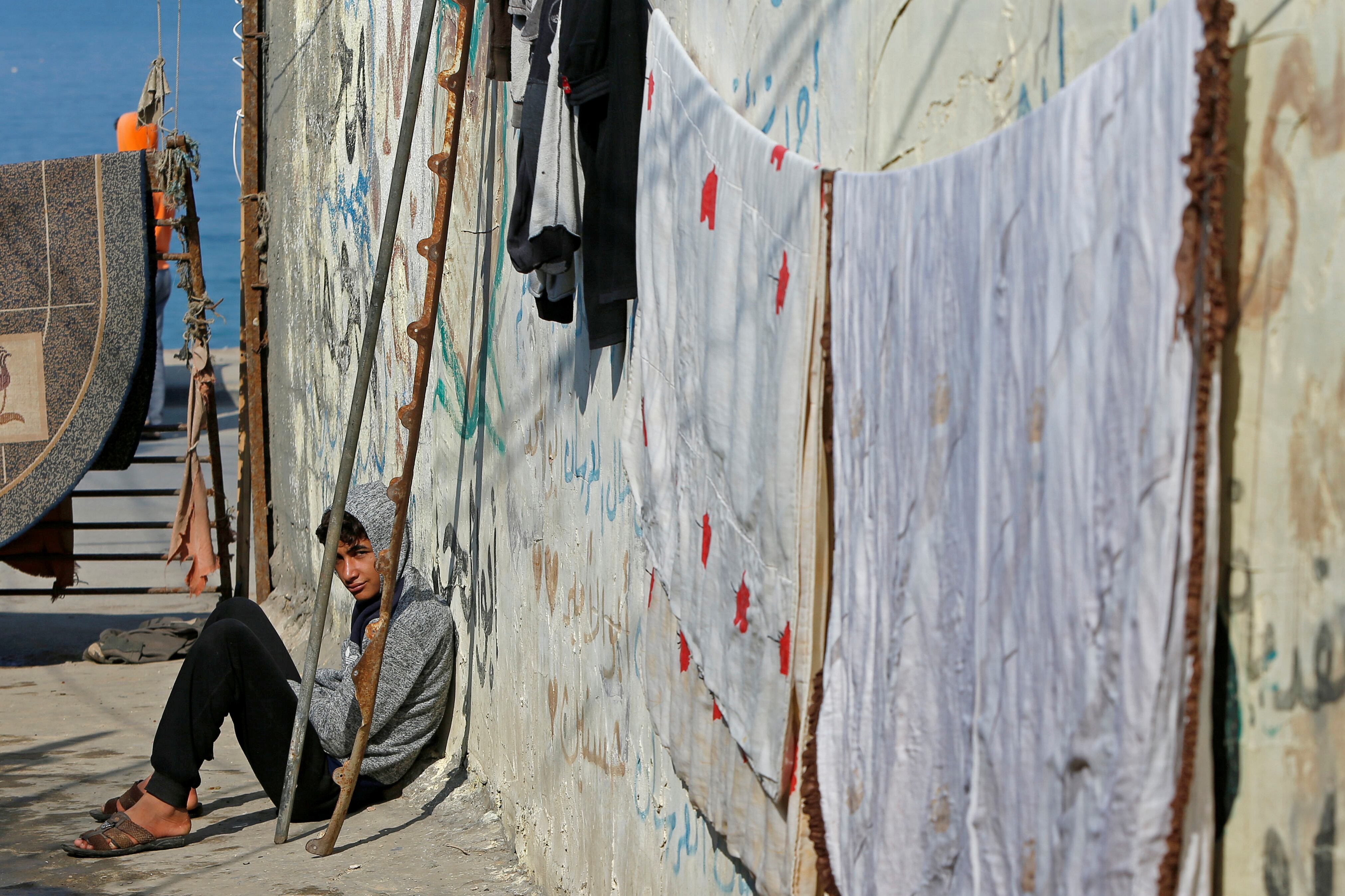 Un chico palestino en el campo de refugiados Al Shati de Gaza, en noviembre de 2020